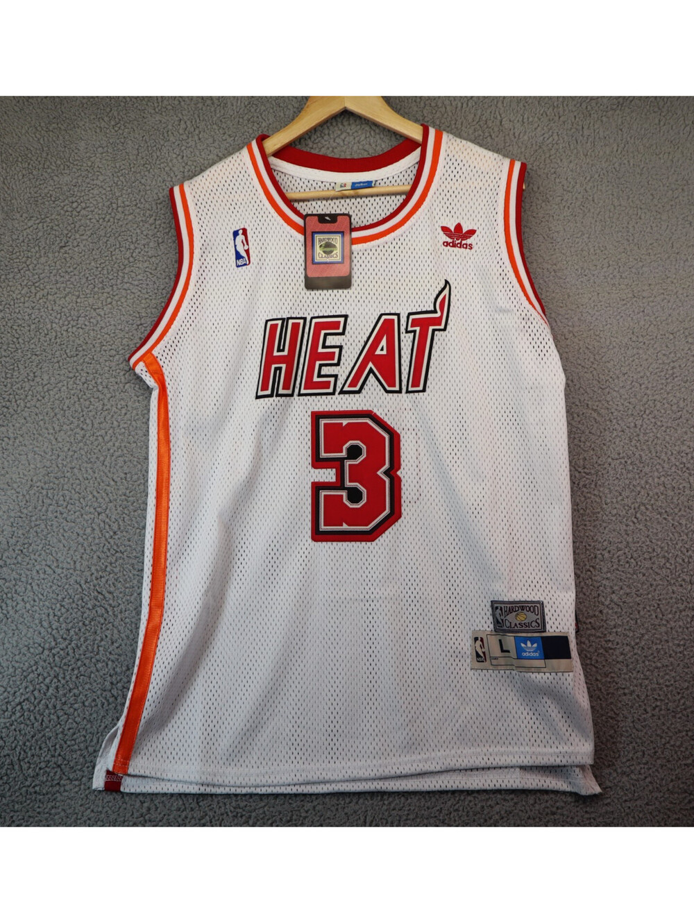 New Adidas L Basketball Jersey Dwayne Wade Hardwood NBA NWT